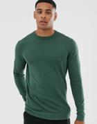 Only & Sons Crew Neck Sweater In Green