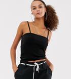Collusion Square Neck Slinky Cami Top - Black