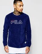 Fila Black Sweatshirt In Towelling - Blue