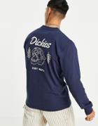Dickies Halma Long Sleeve Back Print T-shirt In Navy