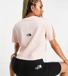 The North Face Vertical Cropped T-shirt In Pink Exclusive At Asos
