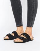 Vero Moda Double Buckle Slide Sandal - Black