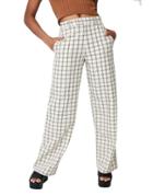 Cotton: On Check Print Wide Leg Pant-multi