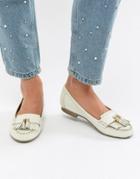Carvela Mocking Leather Flat Shoes-white