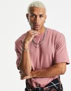 Asos Design Organic Blend Oversized Heavyweight T-shirt In Washed Pink