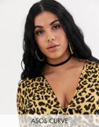 Asos Design Curve Simple Choker Necklace In Black