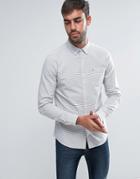 Farah Webber Small Check Shirt Slim Fit Buttondown In Ecru - White