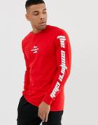 The Couture Club Long Sleeve Top In Red With Logo - Red
