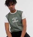 Heart & Dagger Slim Fit T-shirt In Khaki-green