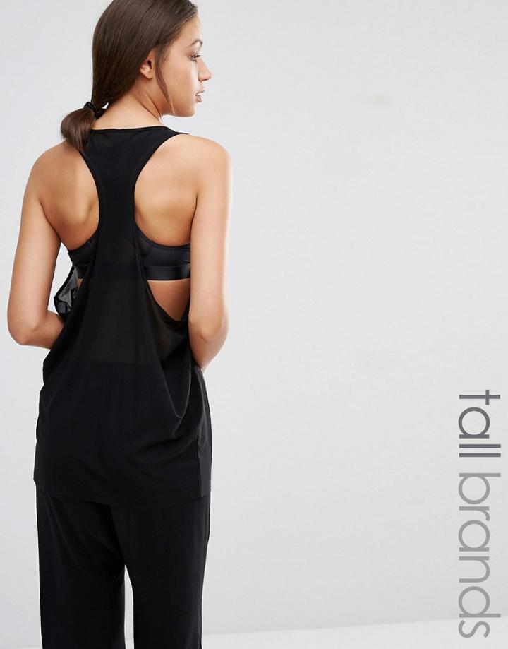 Y.a.s Tall Loose Fit Racer Back Jersey Tank - Black