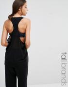 Y.a.s Tall Loose Fit Racer Back Jersey Tank - Black