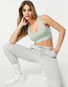 Asos Design Ponte 3-piece Sporty Crop Top In Green