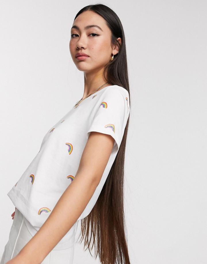 Only Kita Rainbow T-shirt-white