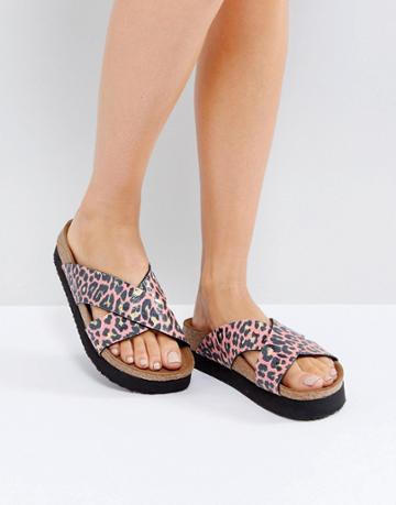 Papillio By Birkenstock Daytona Birko Leo Coral Platform Sandals - Multi