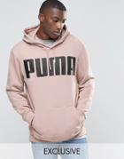 Puma Oversized Hoody In Dusty Pink Exclusive To Asos - Pink