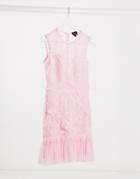 Bardot Lace Mini Dress In Blush Pink