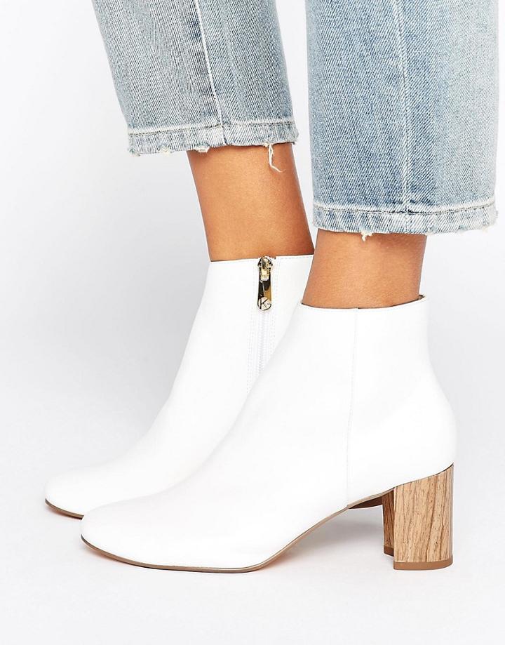 Kg Delia Kitten Heel Boot - White