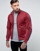 Fred Perry Contrast Panel Track Jacket In Maroon - Red
