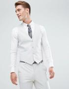 Asos Skinny Suit Vest In Ice Gray - Gray