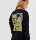 Reclaimed Vintage Inspired Long Sleeve T-shirt With The Kiss Art Print In Black