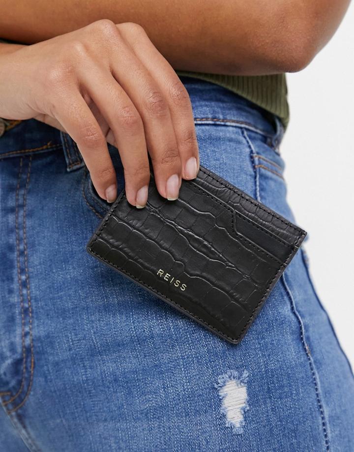 Reiss Charlie Card Holder In Chocolate-brown