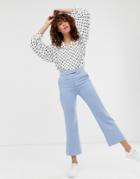 Monki Flared Pants In Light Blue