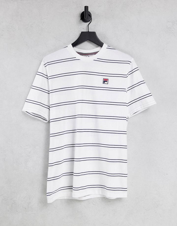 Fila Striped T-shirt With Logo In White