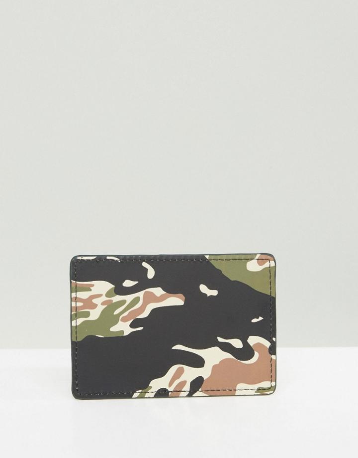 Abuze London Card Holder With Camo Print - Brown