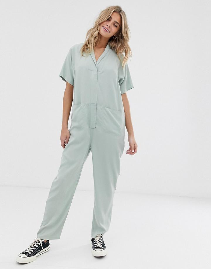 Asos Design Casual Minimal Short Sleeve Boilersuit - Multi