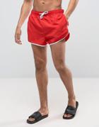 New Look Runner Swim Shorts In Red - Red