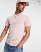 Jack & Jones Premium Knitted Polo In Pink