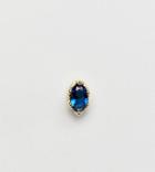 Serge Denimes Blue Crown Stud Earring In Solid Silver With 14k Gold Plating - Gold