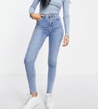 Topshop Tall Bleached Jamie Jeans-blue