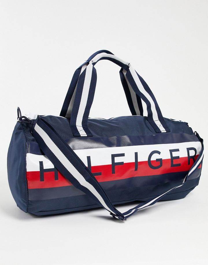 Tommy Hilfiger Taha Global Stripe Duffle Bag-navy