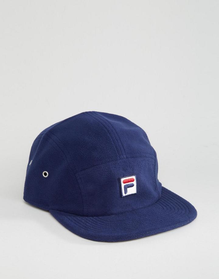 Fila Cap In Fleece With Box Logo Exclusive To Asos - Navy