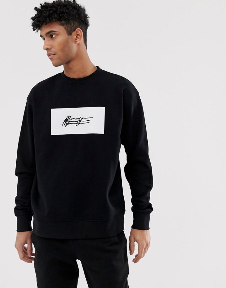 Mennace Oversized Sweat With Box Logo-black