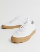 Adidas Skateboarding Adi-ease Sneakers In White With Gum Sole - White