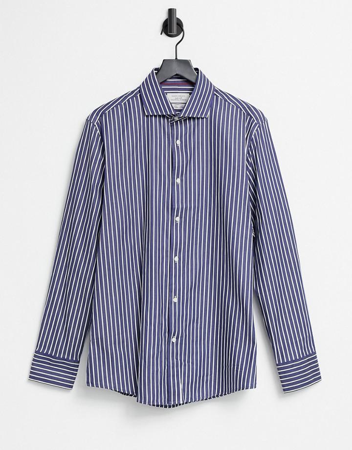 Gianni Feraud Striped Slim Fit Shirt In Navy