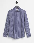 Gianni Feraud Striped Slim Fit Shirt In Navy