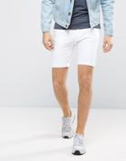 Brave Soul Skinny Denim Shorts - White