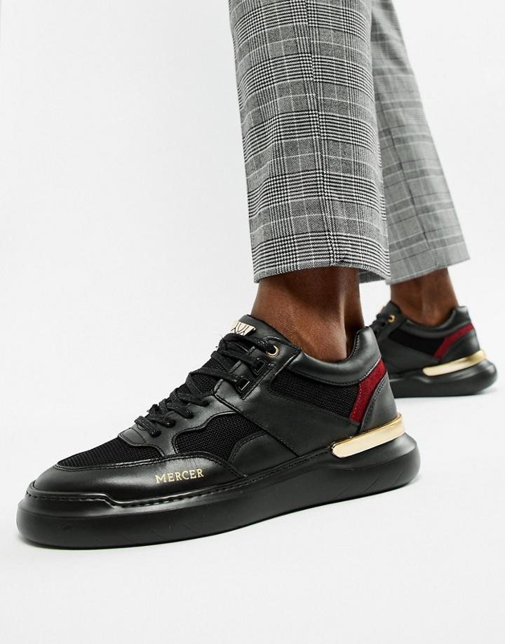 Mercer Backspin Nappa Sneakers In Triple Black