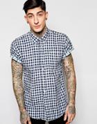 Scotch & Soda Shirt With Gingham Check Short Sleeves - Blue