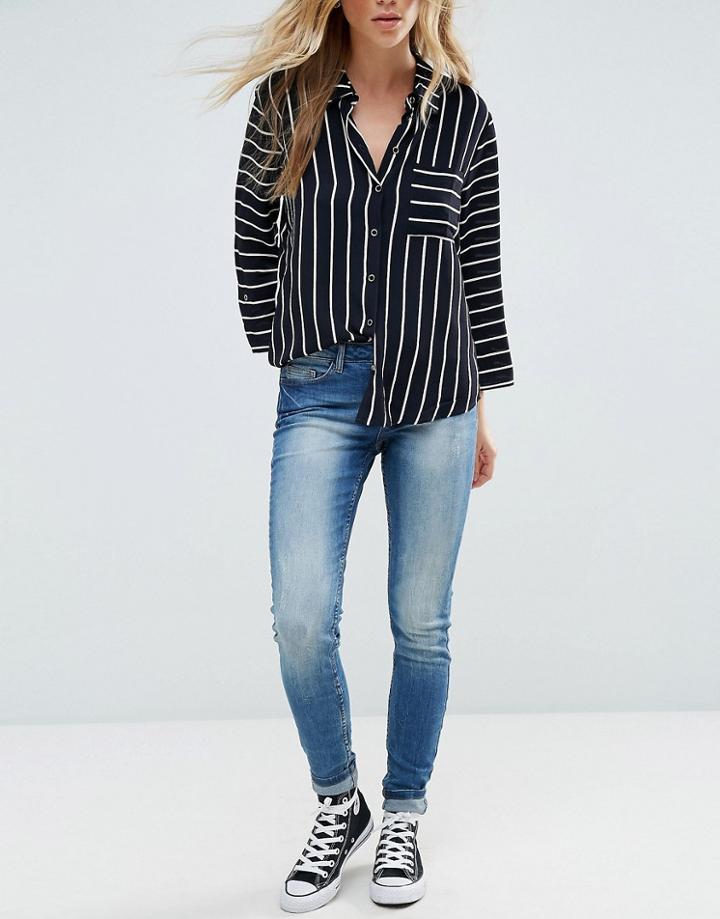 Jdy Skinny Jeans With Wash Effect - Blue