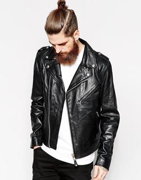 Schott Leather Biker Jacket - Black