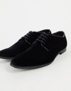 Topman Black Velvet Briar Derby Shoes