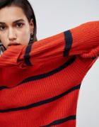 Vero Moda Stripe Detail Sweater-orange
