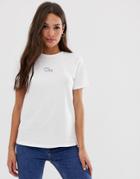 Asos Design T-shirt With Heart And Kisses Motif-white