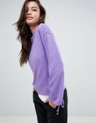 Jdy Rouched Sleeve Sweater - Purple