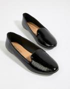 Head Over Heels By Dune Halesy Black Faux Croc Slipper Loafer Shoes - Black
