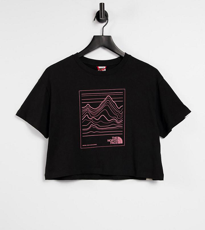 The North Face Stroke Mountain Cropped T-shirt In Black Exclusive At Asos